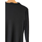 Cider Body Con Dress Womens Size L Black Ribbed Long Sleeve Round Neck Midi NEW Photo 3