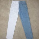 Adika White & Blue Jeans | Button Fly | Small Photo 0