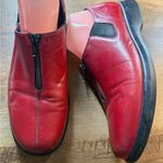 Munro  "Vail" Red Leather Zipper Slip-On Clog Shoes - Women's 10 Photo 0