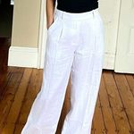 Madewell  NWT White Linen Harlow Wideleg Pants 8 Photo 3