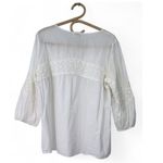 SUNDANCE | M | Eyelet Lace Crochet Embroidered Top Blouse White Women's Sheer Size M Photo 3