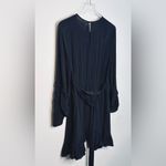 IRO Frill Black Silk Viscose Blend Long Sleeve Ruffle Mini Dress Size 38 Photo 6