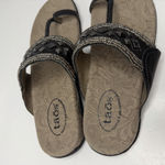 TAOS Sandals Women's 10 Pewter Genie BOHO Studded Beaded Metallic Comfort Luxury Photo 3