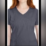 Purple Label  Healing Hands grey Jordan scrub top size womens large N15 Photo 1