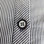 Grace Sleeveless Dress Blue Striped Midi Buttton Front Cotton Blend Tie Waist 6 Photo 8