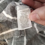 Garnet Hill  Linen Tunic Dress Gray N White Raw Hem Womens Small Photo 4