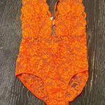 We Are HAH  Comin’ In Haht Lace Bodysuit in Burnt Orange Size S Photo 2