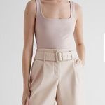 EXPRESS Super High Waisted Faux Leather Belted Bermuda Shorts/ Size 2 NWT Photo 0