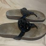 Tory Burch  Miller Cloud Sandals Perfect Black Patent Leather/ Suede Cork Photo 3