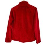 The North Face Red Furry Sherpa 1/4 Zip Mock Neck Sweatshirt Size Medium Photo 3