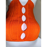 NIA THE LABEL ORANGE RIBBED STRAPLESS TUBE TOP‎ CUTOUT EUC SIZE M Size M Photo 1