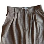 Reformation Brown Plaid Wide-Leg Pants- Size 8P Photo 2