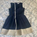 Closet London Navy and Cream Pleated Coastal Preppy Mini Dress Size 10 Blue Photo 5
