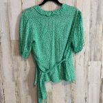 Old Navy * Green Floral Ruffle Wrap Top Women's Size L Feminine Lightweight Photo 1