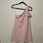 Anthropologie  Maeve Red‎ White Striped One Shoulder Dress Size Small Photo 2