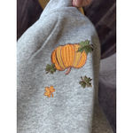 90s Grandma Sweatshirt Womens 3X Embroidered Fall Gnome Pumpkin Cardigan Sweater Gray Photo 2