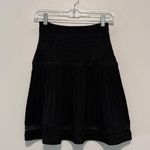 Herve Leger  Black Bandage Alena A-Line Lace Trim Skirt Photo 0