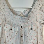 Sweet Wanderer  White Orange Polka Dot Off the Shoulders Blouse Medium #1328-AZ Photo 2