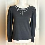 Loft  Women's Sparkle Bow Cozy Puff Sleeve Sweatshirt size XS Photo 1