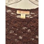 The Limited  Vintage Brown Stretch Lace Top Long Sleeve Peek A Boo Photo 3