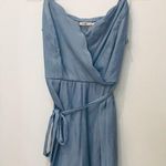 Francesca's Francesca’s Boutique Danielle Scalloped Chambray blue Romper sz small Photo 4