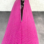 Cassandra Stone Silk Beaded Fringe Gown Size 12 Fuchsia Prom Evening HOCO FLAWED Pink Photo 8