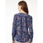 Jones New York ✨ Simplified Paisley Floral Blue Utility Sz Large Blouse✨ Photo 8