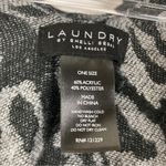 Laundry by Shelli Segal | Leopard Print Gray & Black Fringe Shawl Photo 3