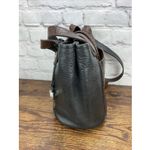 Brighton  Classic Collection Bucket Bag‎ Black/brown Leather Embossed Flap Photo 2
