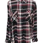 Sanctuary Plaid Boyfriend Button Shirt Large Grunge Western Cowgirl Style Photo 1