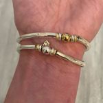 Nine West Pair of Silver and Gold Tone Elastic Beaded Bracelets Photo 7