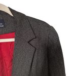 Bentley Arbuckle Women's Sz 10 Herringbone Long Coat Lined Blazer Jacket VTG Black Photo 3