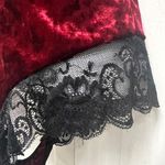 GUZYING Wine Velvet Lace Teddy Bodysuit Photo 5