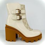 Gucci Kensington GG Supreme Leather Crystal Buckle Platform Ankle Boots EU 41 Photo 8