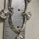 Trifari Crown Crystal Pave Necklace Vintage Silver Tone Filigree Clear Cushion Photo 5