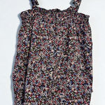 Lane Bryant  black‎ floral sleeveless blouse with smocking 10/12 Photo 0