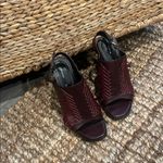 Proenza Schouler  Burgundy Fringe Open-Toe Heeled Sandals Photo 2