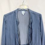 Dress Barn  Sunday‎ XL Chambray Jacket Blue Full Zip Lightweight Shacket 739 Photo 2