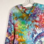 Hanes Womens Small Top Tie Dye Electric Love Hooded Blue Purple Pink Green 252 Photo 8