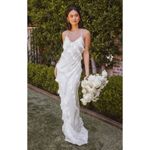 Show Me Your Mumu Romance Maxi Bridal Dress in Ivory Luxe Satin L Photo 2