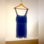 Victoria's Secret VINTAGE VICTORIAS SECRET BABYDOLL SLIP DRESS Royal Blue all over lace Photo 1