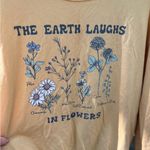 Zoe & Liv  Mustard Graphic Tee with Floral Print Photo 2