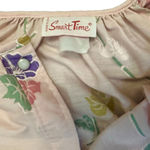 Vntg USA Housecoat Gown Floral Pearl Snap Grandma Cottage Pink Pastel Granny Size L Photo 3