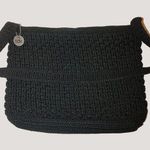 The Sak Black Crochet Shoulder Bag Zipper Closure Inner Pocket Photo 0