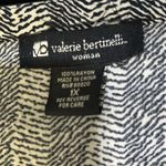 Valerie Bertinelli   Black and Beige Abstract Stripe Patterned Tunic Blouse Photo 5