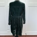 Holding Horses Anthropologie  Green Velvet Shirt Dress Photo 3