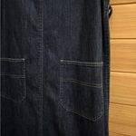 Vintage Jones Jeans Size Large Denim Cotton Dark Rinse Tie Back Maxi Dress Blue Photo 3