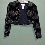 Scott McClintock Black Velvet Bolero Jacket Gold Floral Size 10P Photo 3