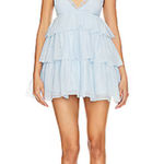 Revolve Arabela Ruffle Mini Dress in Baby Blue Photo 0