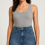 ZARA ‎ Denim Shorts Womens 2 High Rise Grommet Side Fray Hem Summer Cutoff Photo 0